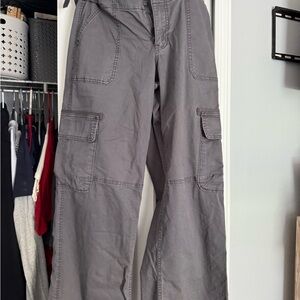 Hollister Gray Cargo Pants with Wide Leg Design
